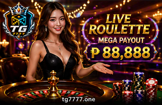 TG777 live casino table showing dealer stream, round timer, limits, and mobile action controls